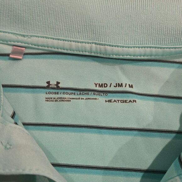 Under Armour Green Striped and Black Polo Shirts - Picture 8 of 10
